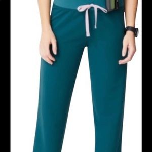 FIGS WOMENS CARRIBEAN BLUE SMALL TALL LIVINGSTON PANTS XS CATARINA TOP